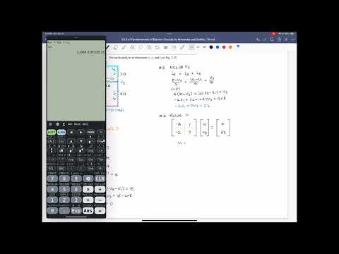 Practice Problem 3.7 (2) Nodal Analysis, Fundamentals of Electric Circuits, 7th ed