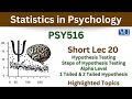 PSY516 Short Lecture 20_Hypothesis Testing_Alpha Level_1-Tail & 2-Tail Hypothesis_Psy516 short lec20