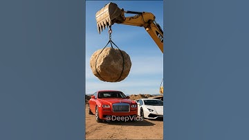 Boulder vs Rolls-Royce & Lambo… Who Survives? #automobile #crashdrive  #luxury