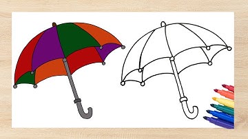 How To Draw Cute Umbrellas - Step By Step Drawing Tutorial For Kids!