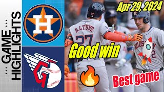 Astros vs Guardians [TODAY] April 29, 2024 | Game Highlights | JOSE ALTUVE great performance 🚀😎