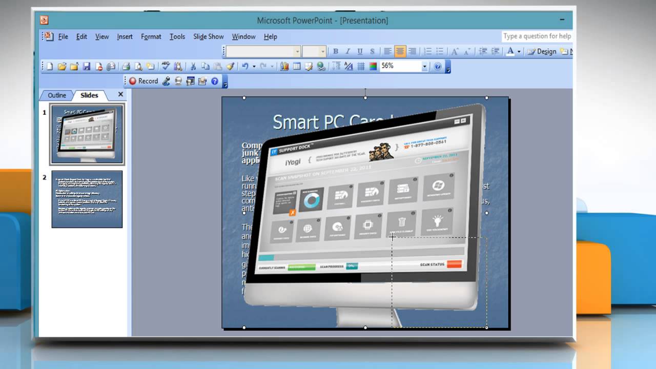 How to add graphic to a PowerPoint 2003 presentation