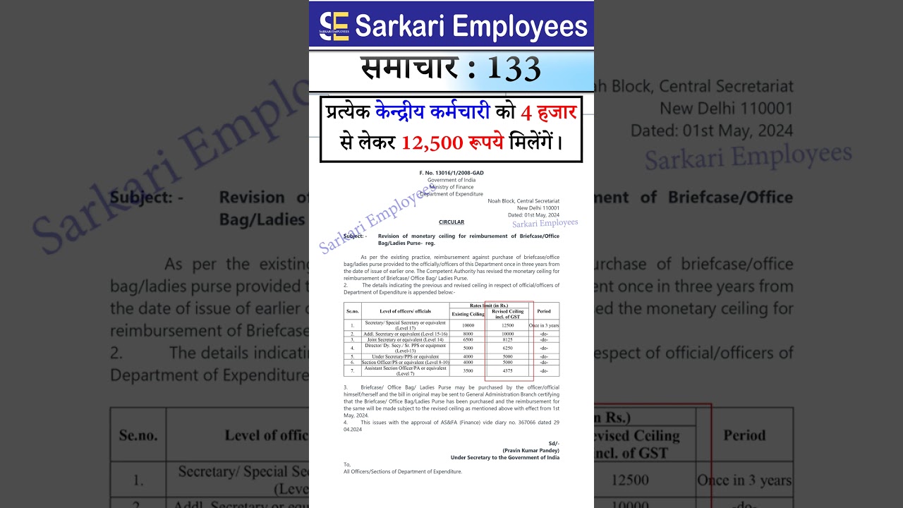 Sarkari Employee News 133 - Governmennt Employees