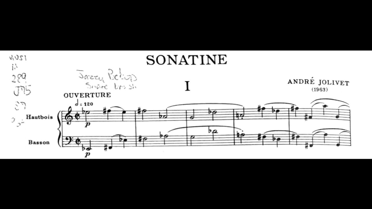 André Jolivet Sonatine for Oboe and Bassoon YouTube