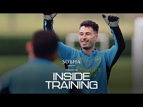 INSIDE TRAINING | Warming up for Villa | Jesus, Martinelli &amp; Jorginho take part in the bin challenge