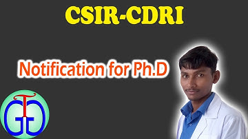 Ph.D Notification for January 2021 | CSIR-CDRI (Central Drug Research Institute)