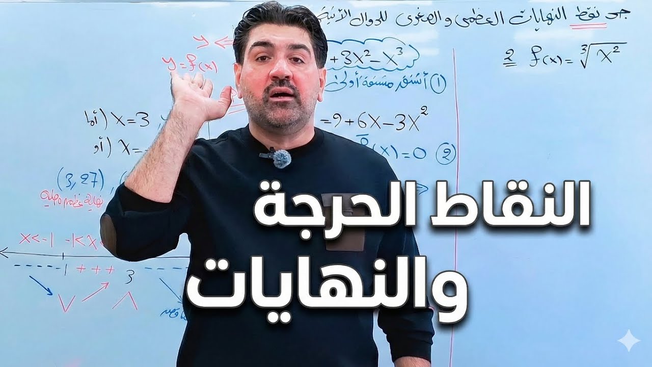 النقاط الحرجة والنهايات_تطبيقات التفاضل _السادس العلمي_الكورس الثاني2026_محاضرة_1