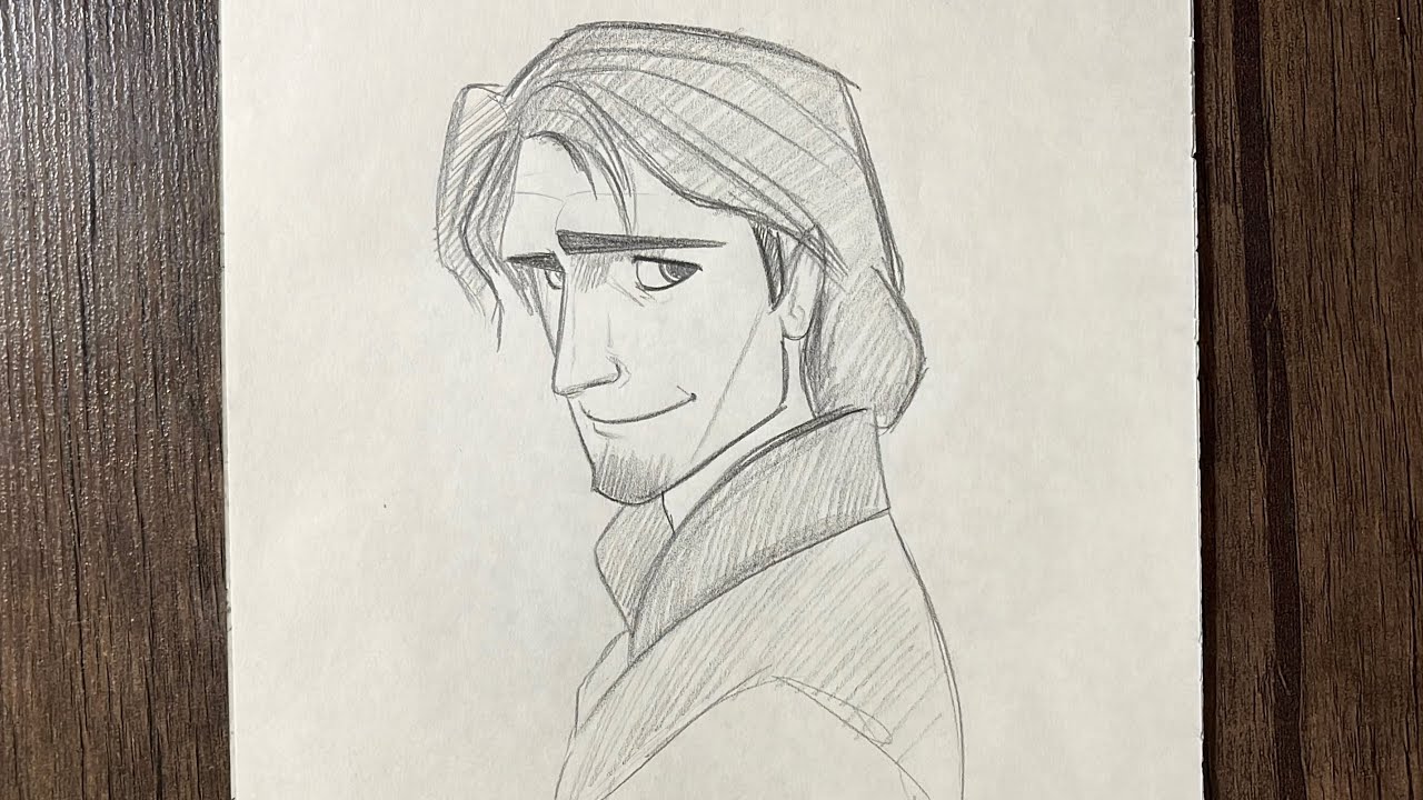 how to deaw Flynn Rider from Tangled | easy cartoon character drawing ...