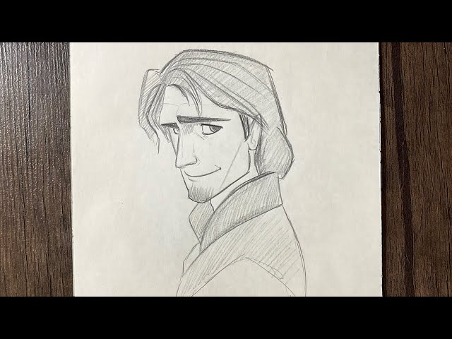 Flynn Rider Rizz Drawing Flynn Rider Line Drawing