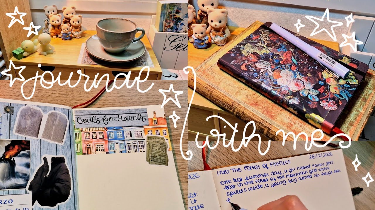 journal with me for March + writing (no talking, asmr, 4K) 