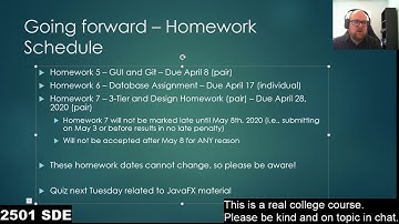 2501-SDE - JavaFX Part 1 (3/20) - Lecture Recording