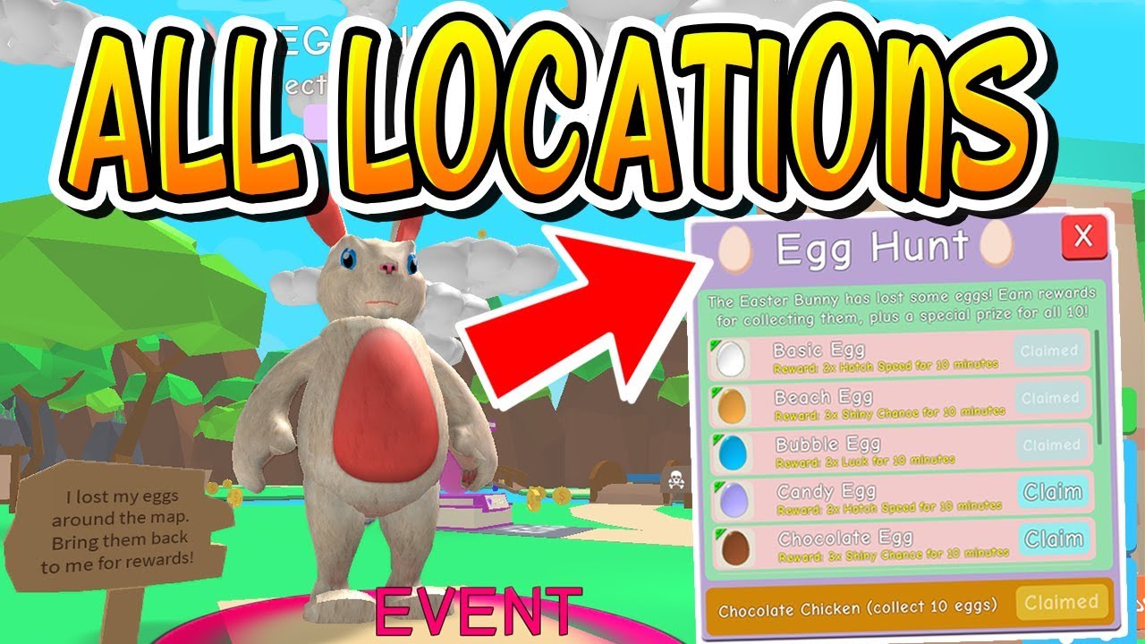 Every Egg Location In Bubble Gum Simulator Roblox Youtube - egg hunt 2019 roblox bubble gum simulator
