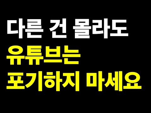 유튜브 구독자 37명에서 4만명까지 걸린 시간은 한국인 99 가 포기하는 유튜브