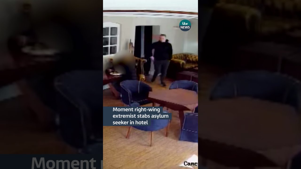 Moment Right Wing Extremist Stabs Asylum Seeker In Hotel Itvnews Shorts