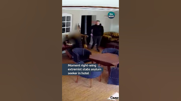 Moment right-wing extremist stabs asylum seeker in hotel #itvnews #shorts