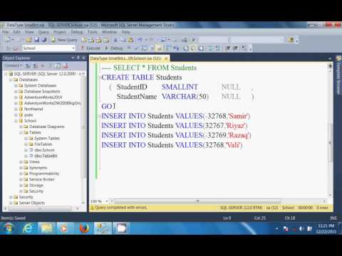 SQL Server In Telugu   DataType SmallInt