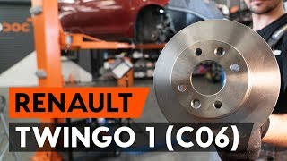 Kuinka vaihtaa etujarrulevyt RENAULT TWINGO 1 (C06) -merkkiseen autoon [AUTODOC -OHJEVIDEO]