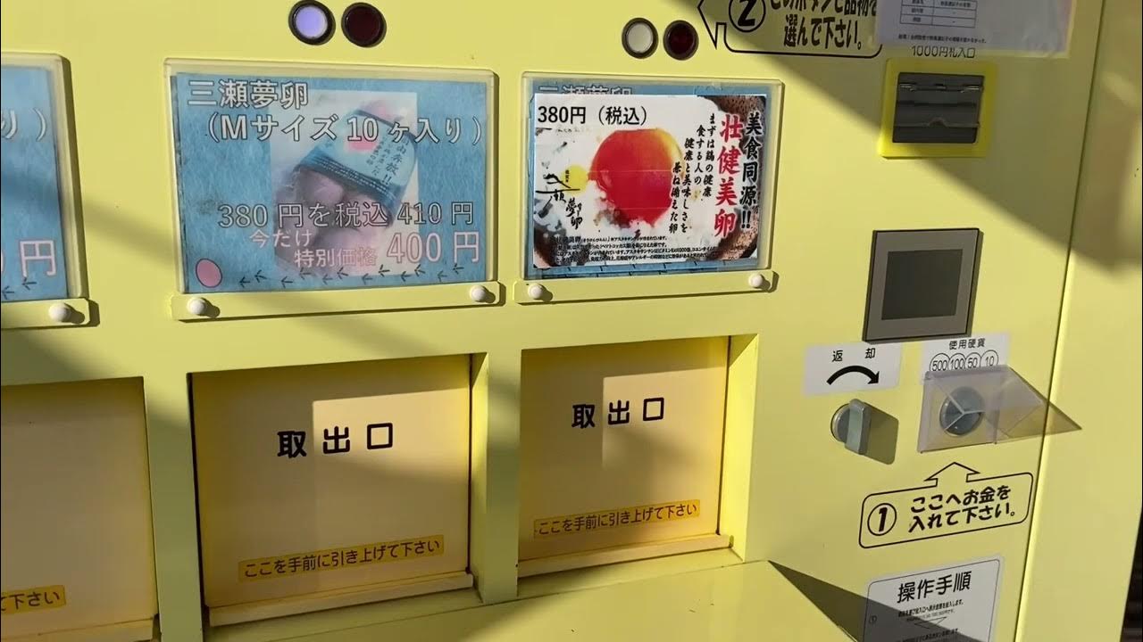 EGG VENDING MACHINE IN JAPAN AUTHOMATIC EGGFEEDING