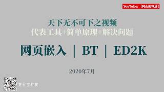 天下无不可下之视频，网页嵌入+BT+ED2K，全都难不倒你。并且告诉你：如何设置和解决问题，还有BT和ED2K的区别，以及为什么只用迅雷搞不定所有资源——原罪啊！
