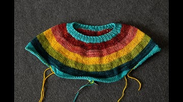 Separating body and sleeves on a top down pullover