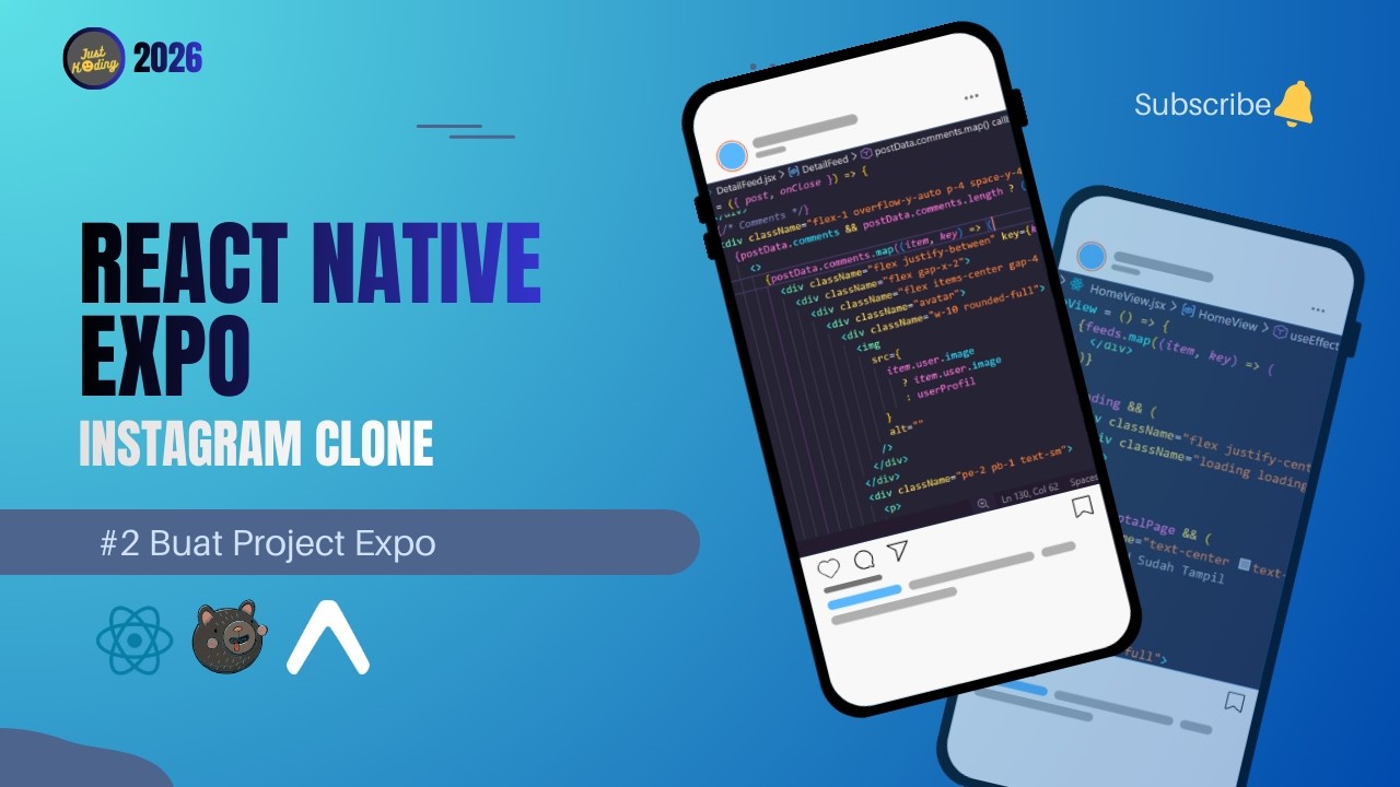 React Native Expo Instagram Clone #2 | Setup Project Expo React Native ...