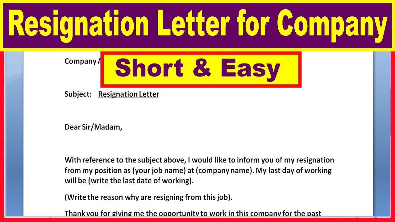 How To Write Resignation Letter For Company || Write Resignation Letter In English || Resign Letter