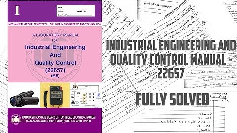 Industrial Engineering and Quality Control Manual - 22657 | manual answer | I scheme msbte | IQC