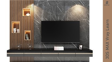 tv wall model in 3ds max vray