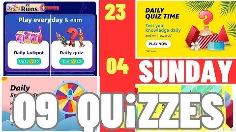 Amazon Today Quiz Answers | Amazon Daily Quiz Answers Today 23 April 2023 Sunday | Amazon Daily Quiz