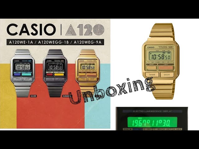 UNBOXING Casio Vintage A120WEG-9A Gold tone Retro vibe watch - YouTube