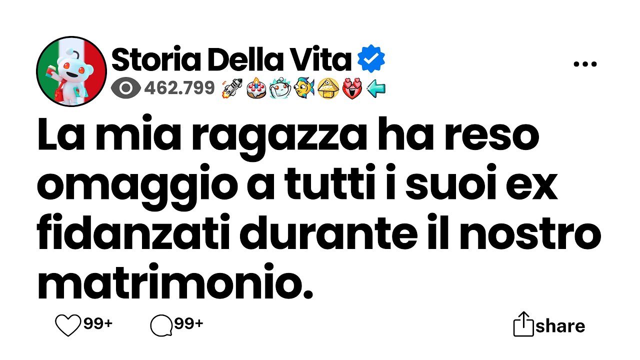 La mia ragazza ha reso omaggio a tutti i suoi ex fidanzati durante il nostro matrimonio...