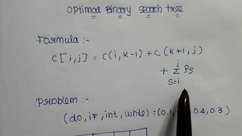 Optimal binary search tree problem explanation in Tamil