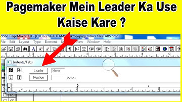 Pagemaker Mein Tabs Option Mein Leader Ka Use Kaise Kare In Hindi