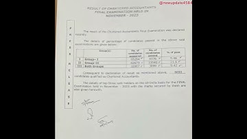 #ICAI CA Final and Intermediate Results Nov. 2023 (OUT) Live Updates🕺💃🥳