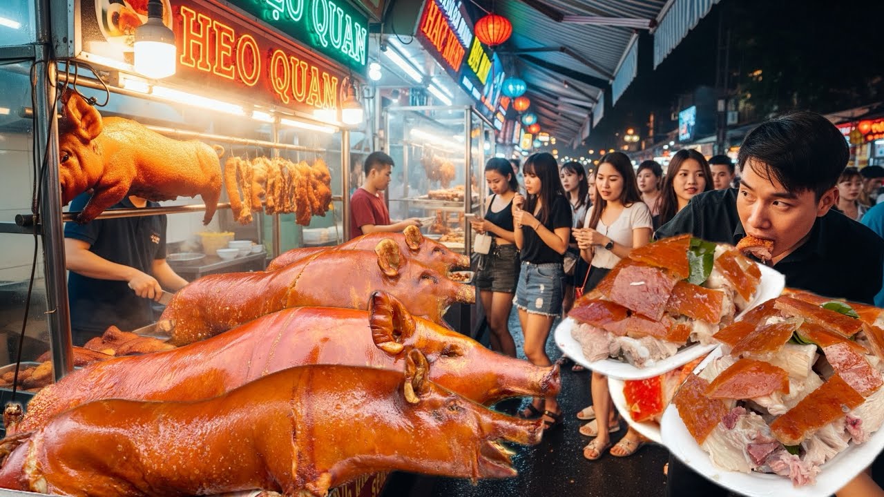 Incredible Whole Roast Pork! One Stall Made the Whole Neighborhood Queue