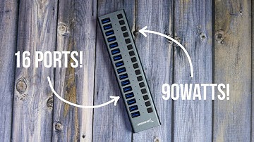 SABRENT  16 port USB3.0 Hub And Charger With Individual Switches