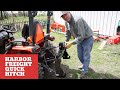 #15 Harbor Freight Quick Hitch with the Kubota B2601 Compact Tractor. 3 point hitch demo and review