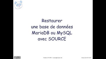 MariaDB / MySQL - Restaurer avec SOURCE