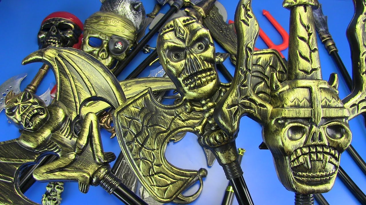 Pirates Toys Weapons ! BOX OF TOYS Toys for Kids Swords,Knife,Spear