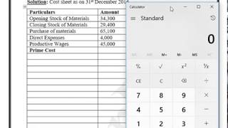 1. Preparation of Cost Sheet