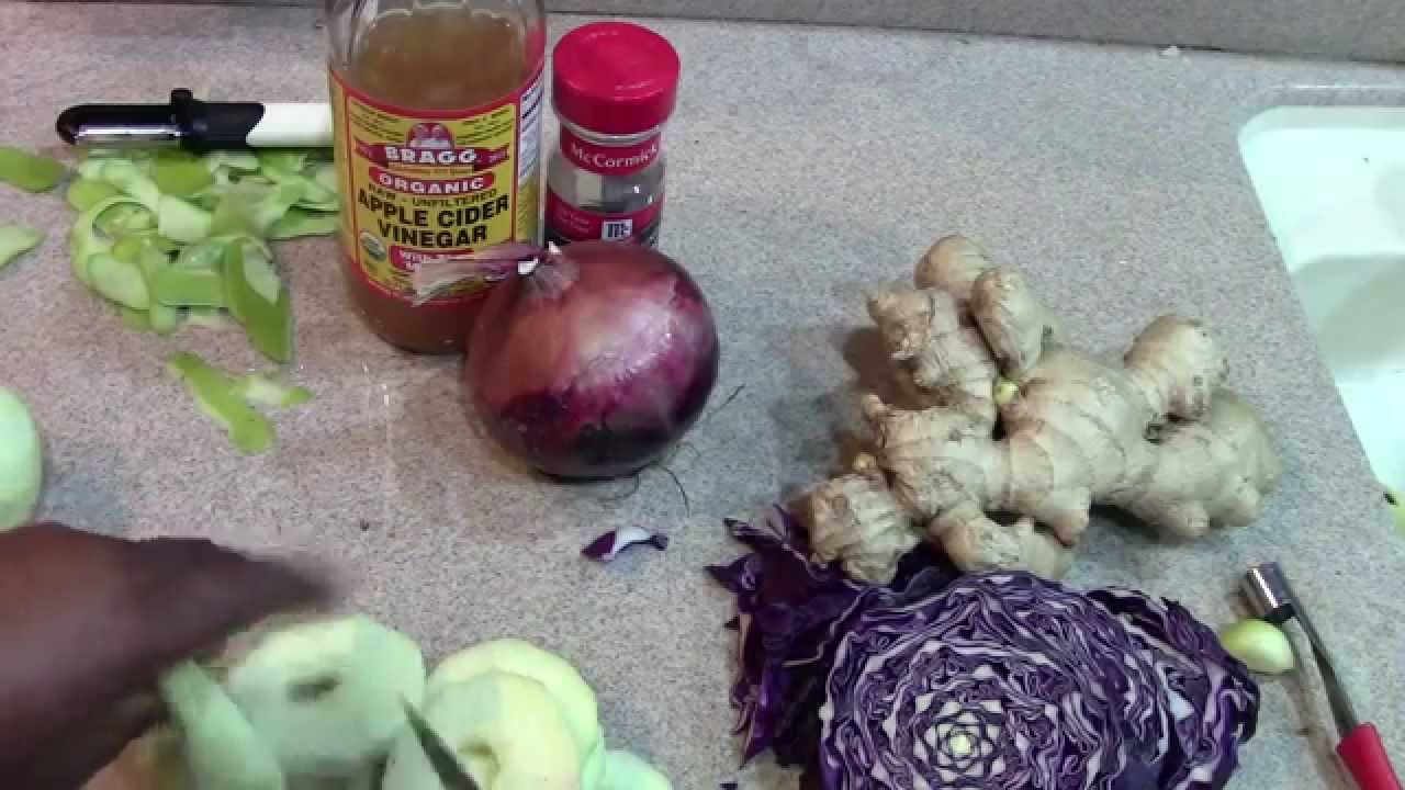 Braised Red Cabbage with Green Apple and Ginger - YouTube
