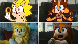 Sonic The Hedgehog Movie STICKS SONIC BOOM VS SUPER SONIC Uh Meow All Designs Compilation