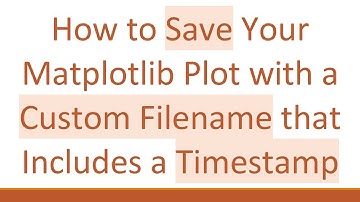 How to Save Your Matplotlib Plot with a Custom Filename that Includes a Timestamp