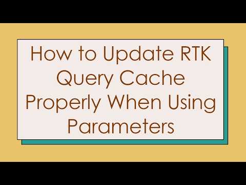 How to Update RTK Query Cache Properly When Using Parameters
