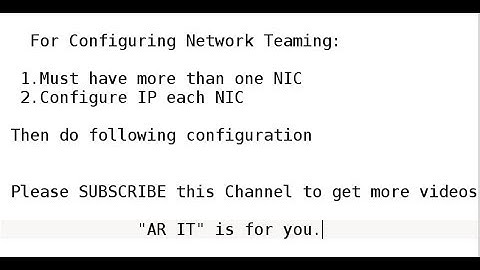 Configuring Network Teaming in Linux