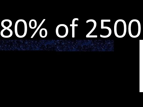 80% of 2500 , percentage of a number . 80 percent of 2500 . procedure