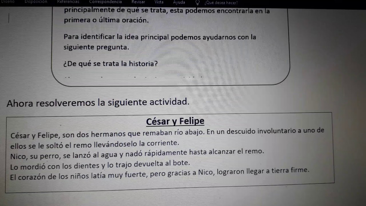 Hallar idea principal 2do a 4to básico. - YouTube