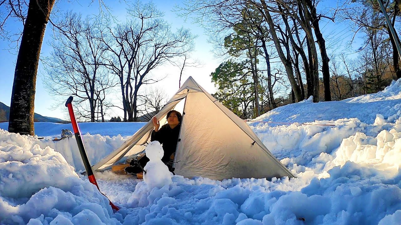 豪雪 助けて 徒歩キャンプ女 ひとり雪中泊 前半 マキノ高原キャンプ場 ソロキャンプ ひとり旅行vlog バックパック 車なし電車バス移動 Youtube