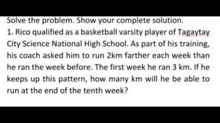 GRADE 10 EXERCISE: Geometric and Arithmetic Sequence Word Problems