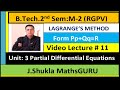 Partial differential equation  first order partial differential equation  lagranges methodvl 11